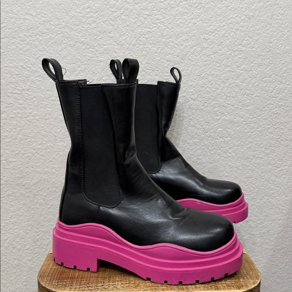 Azalea Wang Ghosted Flatform Chelsea Boots - Picture 3 of 7